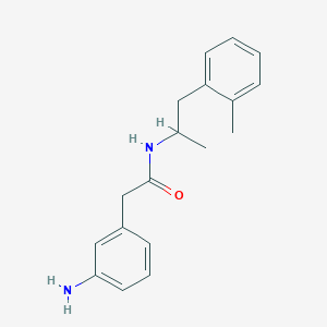 molecular formula C18H22N2O B7555657 2-(3-aminophenyl)-N-[1-(2-methylphenyl)propan-2-yl]acetamide 