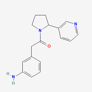 molecular formula C17H19N3O B7555675 2-(3-Aminophenyl)-1-(2-pyridin-3-ylpyrrolidin-1-yl)ethanone 