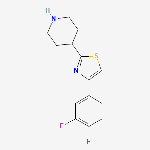 molecular formula C14H14F2N2S B7555683 4-(3,4-Difluorophenyl)-2-piperidin-4-yl-1,3-thiazole 
