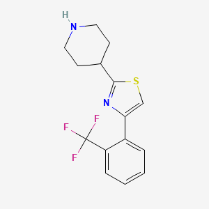 molecular formula C15H15F3N2S B7555716 2-Piperidin-4-yl-4-[2-(trifluoromethyl)phenyl]-1,3-thiazole 