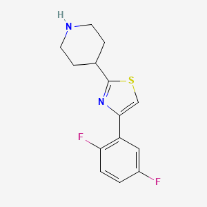 molecular formula C14H14F2N2S B7555739 4-(2,5-Difluorophenyl)-2-piperidin-4-yl-1,3-thiazole 