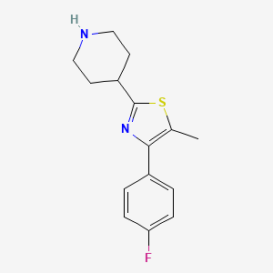 molecular formula C15H17FN2S B7555743 4-(4-Fluorophenyl)-5-methyl-2-piperidin-4-yl-1,3-thiazole 