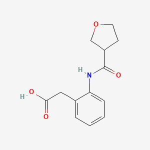 molecular formula C13H15NO4 B7555775 2-[2-(Oxolane-3-carbonylamino)phenyl]acetic acid 