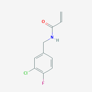molecular formula C10H9ClFNO B7555780 N-[(3-chloro-4-fluorophenyl)methyl]prop-2-enamide 