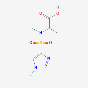 molecular formula C8H13N3O4S B7555801 2-[Methyl-(1-methylimidazol-4-yl)sulfonylamino]propanoic acid 