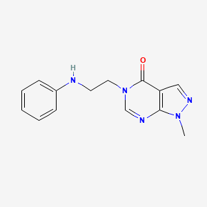 molecular formula C14H15N5O B7555815 5-(2-Anilinoethyl)-1-methylpyrazolo[3,4-d]pyrimidin-4-one 