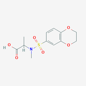 molecular formula C12H15NO6S B7555843 2-[2,3-Dihydro-1,4-benzodioxin-6-ylsulfonyl(methyl)amino]propanoic acid 