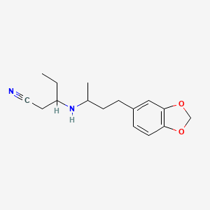 molecular formula C16H22N2O2 B7555854 3-[4-(1,3-Benzodioxol-5-yl)butan-2-ylamino]pentanenitrile 