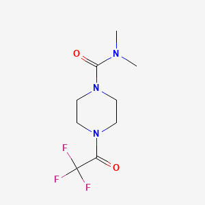 molecular formula C9H14F3N3O2 B7555872 N,N-dimethyl-4-(2,2,2-trifluoroacetyl)piperazine-1-carboxamide 