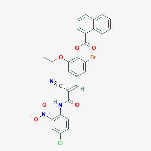 molecular formula C29H19BrClN3O6 B7555881 [2-bromo-4-[(E)-3-(4-chloro-2-nitroanilino)-2-cyano-3-oxoprop-1-enyl]-6-ethoxyphenyl] naphthalene-1-carboxylate 