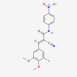 molecular formula C18H14IN3O5 B7555920 (E)-2-cyano-3-(3-iodo-4,5-dimethoxyphenyl)-N-(4-nitrophenyl)prop-2-enamide 