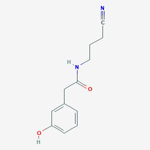 molecular formula C12H14N2O2 B7555957 N-(3-cyanopropyl)-2-(3-hydroxyphenyl)acetamide 