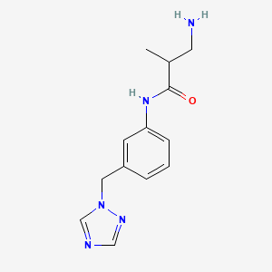 molecular formula C13H17N5O B7555964 3-amino-2-methyl-N-[3-(1,2,4-triazol-1-ylmethyl)phenyl]propanamide 