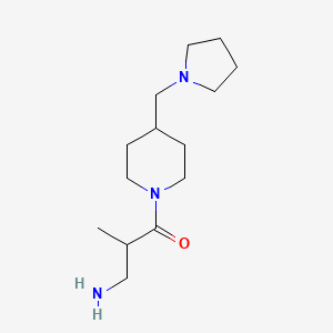 molecular formula C14H27N3O B7555979 3-Amino-2-methyl-1-[4-(pyrrolidin-1-ylmethyl)piperidin-1-yl]propan-1-one 