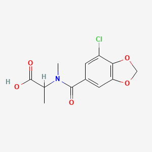 molecular formula C12H12ClNO5 B7556032 2-[(7-Chloro-1,3-benzodioxole-5-carbonyl)-methylamino]propanoic acid 