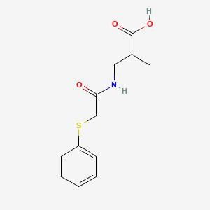 molecular formula C12H15NO3S B7556100 2-Methyl-3-[(2-phenylsulfanylacetyl)amino]propanoic acid 