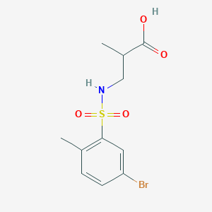 molecular formula C11H14BrNO4S B7556114 3-[(5-Bromo-2-methylphenyl)sulfonylamino]-2-methylpropanoic acid 