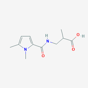 molecular formula C11H16N2O3 B7556121 3-[(1,5-Dimethylpyrrole-2-carbonyl)amino]-2-methylpropanoic acid 