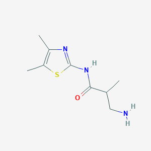 molecular formula C9H15N3OS B7556137 3-amino-N-(4,5-dimethyl-1,3-thiazol-2-yl)-2-methylpropanamide 
