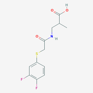 molecular formula C12H13F2NO3S B7556147 3-[[2-(3,4-Difluorophenyl)sulfanylacetyl]amino]-2-methylpropanoic acid 