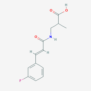 molecular formula C13H14FNO3 B7556151 3-[[(E)-3-(3-fluorophenyl)prop-2-enoyl]amino]-2-methylpropanoic acid 