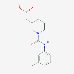 molecular formula C15H20N2O3 B7556177 2-[1-[(3-Methylphenyl)carbamoyl]piperidin-3-yl]acetic acid 