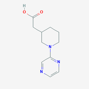 molecular formula C11H15N3O2 B7556184 2-(1-Pyrazin-2-ylpiperidin-3-yl)acetic acid 