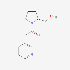 molecular formula C12H16N2O2 B7556186 1-[2-(Hydroxymethyl)pyrrolidin-1-yl]-2-pyridin-3-ylethanone 