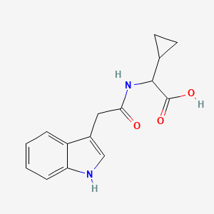 molecular formula C15H16N2O3 B7556265 2-cyclopropyl-2-[[2-(1H-indol-3-yl)acetyl]amino]acetic acid 