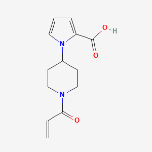 molecular formula C13H16N2O3 B7556289 1-(1-Prop-2-enoylpiperidin-4-yl)pyrrole-2-carboxylic acid 