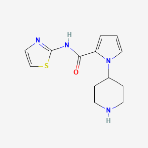 molecular formula C13H16N4OS B7556300 1-piperidin-4-yl-N-(1,3-thiazol-2-yl)pyrrole-2-carboxamide 