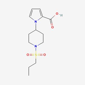 molecular formula C13H20N2O4S B7556306 1-(1-Propylsulfonylpiperidin-4-yl)pyrrole-2-carboxylic acid 
