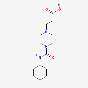 molecular formula C14H25N3O3 B7556327 3-[4-(Cyclohexylcarbamoyl)piperazin-1-yl]propanoic acid 