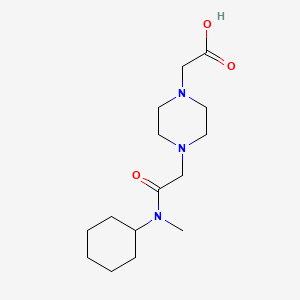 molecular formula C15H27N3O3 B7556336 2-[4-[2-[Cyclohexyl(methyl)amino]-2-oxoethyl]piperazin-1-yl]acetic acid 