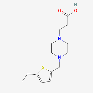 molecular formula C14H22N2O2S B7556337 3-[4-[(5-Ethylthiophen-2-yl)methyl]piperazin-1-yl]propanoic acid 