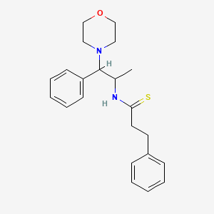 molecular formula C22H28N2OS B7556345 N-(1-morpholin-4-yl-1-phenylpropan-2-yl)-3-phenylpropanethioamide 