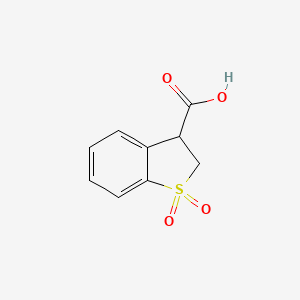 molecular formula C9H8O4S B7556355 1,1-Dioxo-2,3-dihydro-1lambda6-benzothiophene-3-carboxylic acid 
