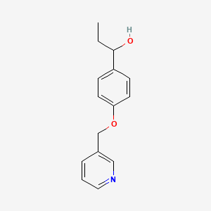 molecular formula C15H17NO2 B7556370 1-[4-(Pyridin-3-ylmethoxy)phenyl]propan-1-ol 