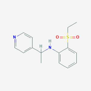 molecular formula C15H18N2O2S B7556378 2-ethylsulfonyl-N-(1-pyridin-4-ylethyl)aniline 