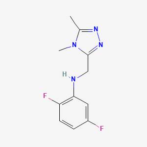 molecular formula C11H12F2N4 B7556386 N-[(4,5-dimethyl-1,2,4-triazol-3-yl)methyl]-2,5-difluoroaniline 