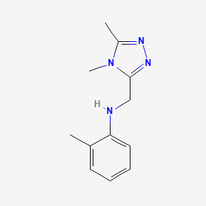 molecular formula C12H16N4 B7556387 N-[(4,5-dimethyl-1,2,4-triazol-3-yl)methyl]-2-methylaniline 