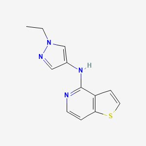 molecular formula C12H12N4S B7556443 N-(1-ethylpyrazol-4-yl)thieno[3,2-c]pyridin-4-amine 