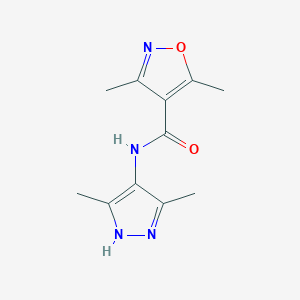 molecular formula C11H14N4O2 B7556463 N-(3,5-Dimethyl-1H-pyrazol-4-yl)-3,5-dimethylisoxazole-4-carboxamide 