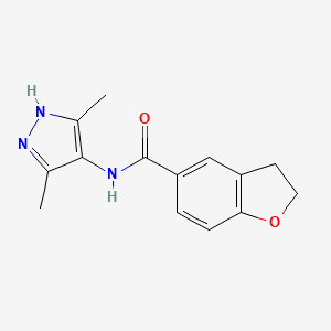 molecular formula C14H15N3O2 B7556480 N-(3,5-dimethyl-1H-pyrazol-4-yl)-2,3-dihydro-1-benzofuran-5-carboxamide 