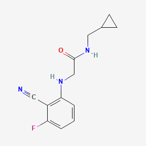 molecular formula C13H14FN3O B7556524 2-(2-cyano-3-fluoroanilino)-N-(cyclopropylmethyl)acetamide 