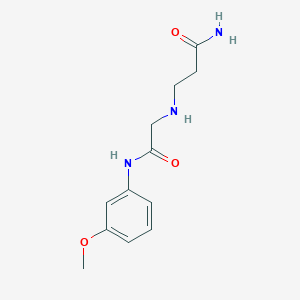 molecular formula C12H17N3O3 B7556533 3-[[2-(3-Methoxyanilino)-2-oxoethyl]amino]propanamide 