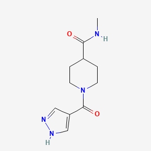 molecular formula C11H16N4O2 B7556548 N-methyl-1-(1H-pyrazole-4-carbonyl)piperidine-4-carboxamide 