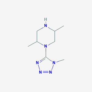 molecular formula C8H16N6 B7556556 2,5-Dimethyl-1-(1-methyltetrazol-5-yl)piperazine 