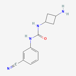 molecular formula C12H14N4O B7556563 1-(3-Aminocyclobutyl)-3-(3-cyanophenyl)urea 