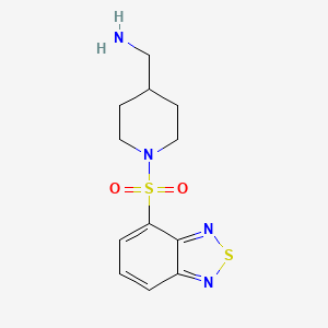 molecular formula C12H16N4O2S2 B7556574 [1-(2,1,3-Benzothiadiazol-4-ylsulfonyl)piperidin-4-yl]methanamine 